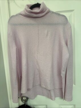 Athleta Women's Pink Turtleneck Layered Hem Sweater
